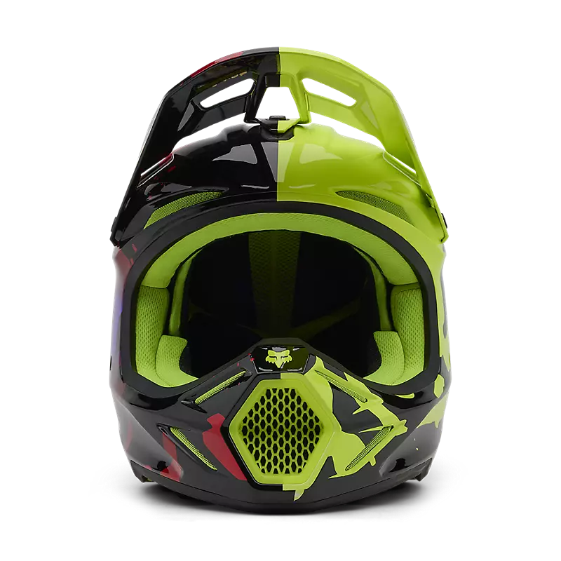 FOX V3 THROTTLE HELMET - FLUO YELLOW