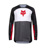 FOX 180 FLOW JERSEY WHT/RD
