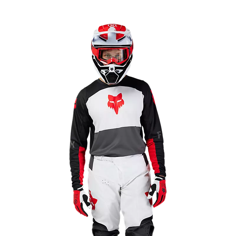 FOX 180 FLOW JERSEY WHT/RD