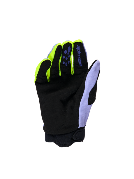 YOUTH & KIDS FULL BORE V2 GLOVES - PURPLE/YELLOW FLUO