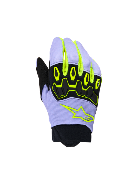 YOUTH & KIDS FULL BORE V2 GLOVES - PURPLE/YELLOW FLUO Alpinestars motocross kit
