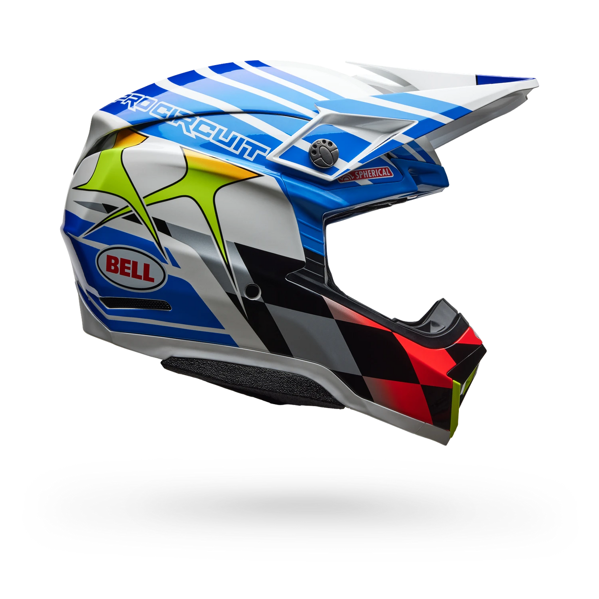 Bell 2025 Moto-10 Spherical PC Gloss ECE (Blue/White)