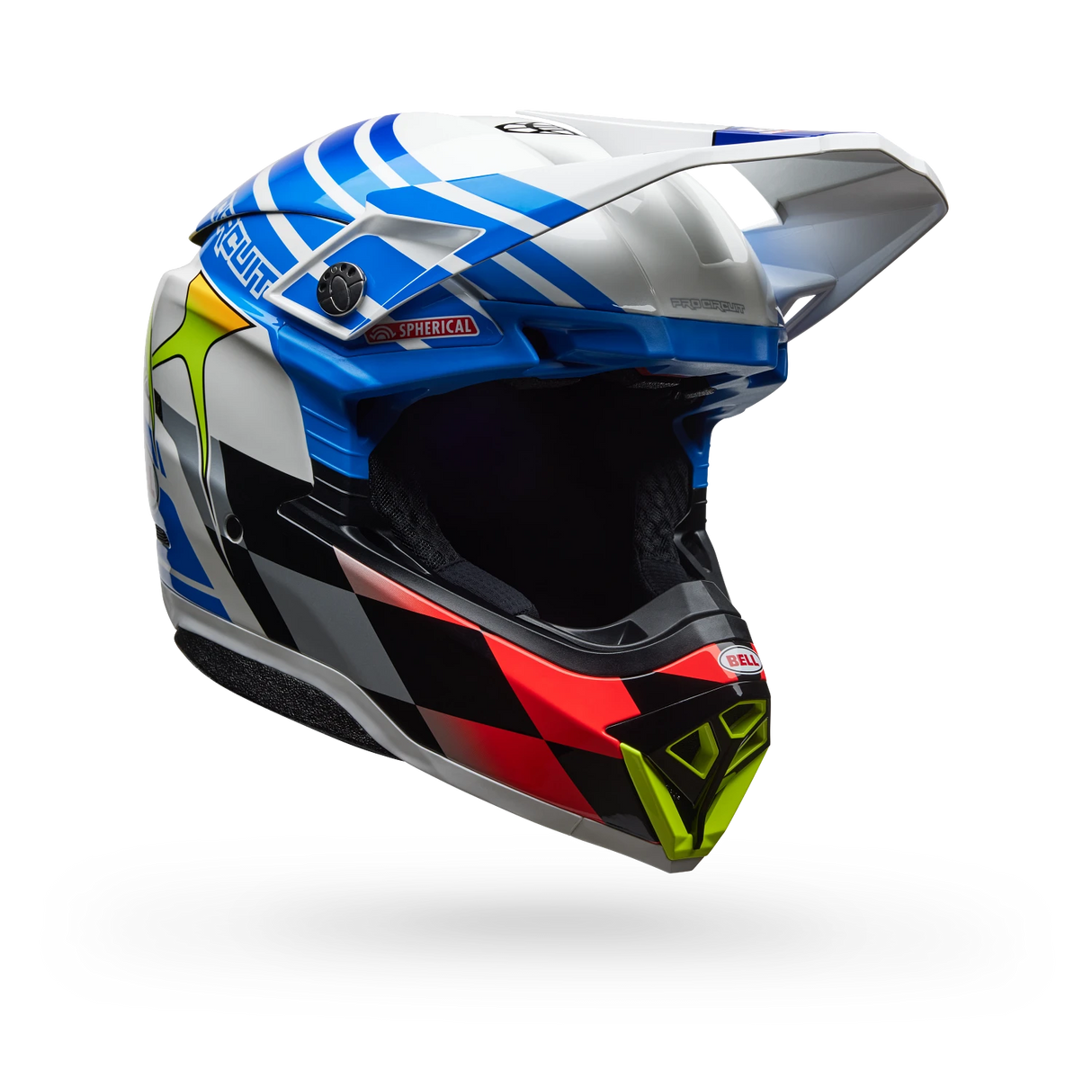 Bell 2025 Moto-10 Spherical PC Gloss ECE (Blue/White)