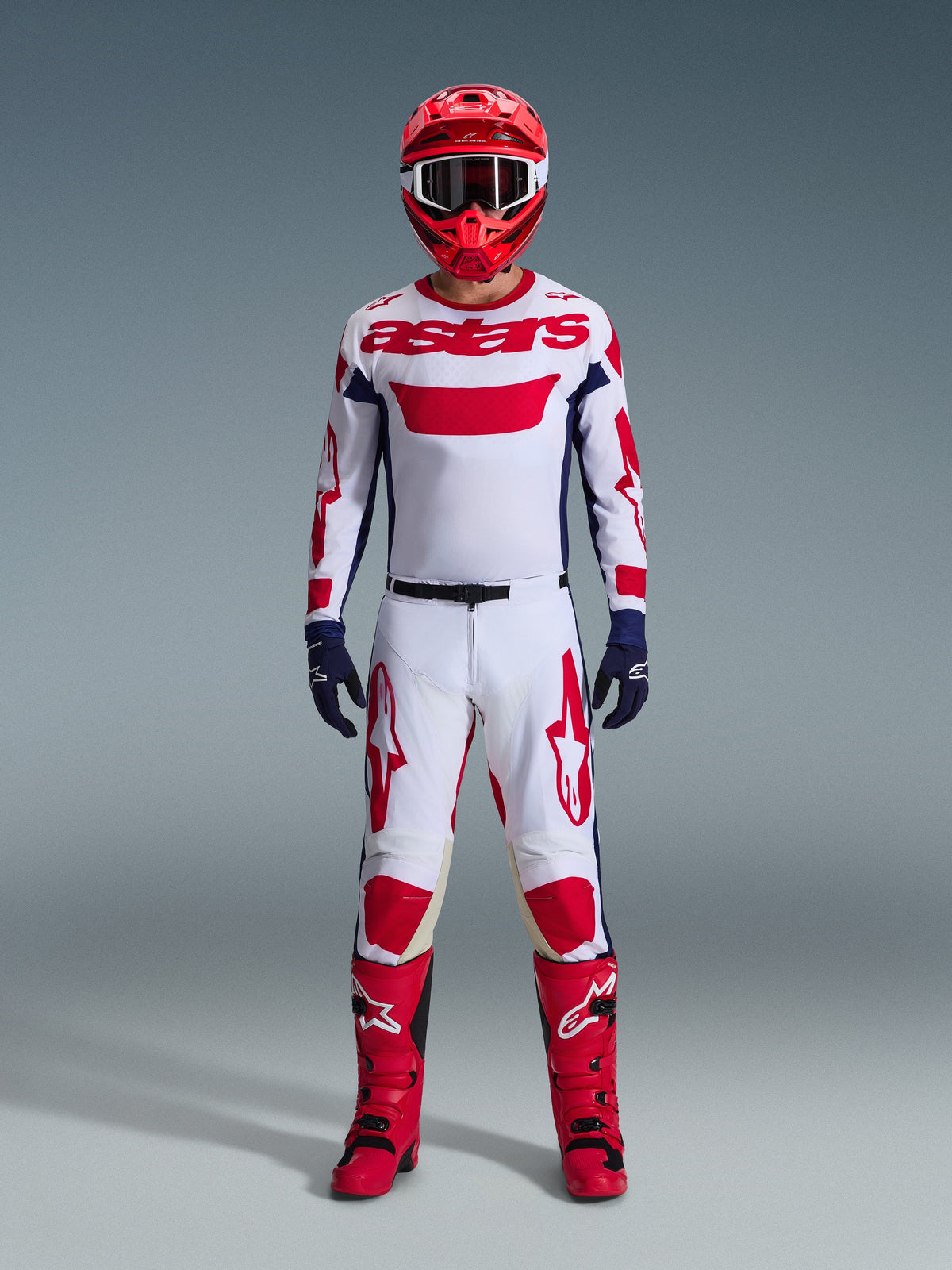 RACER RIWAY PANTS - WHITE/BLUE/RED
