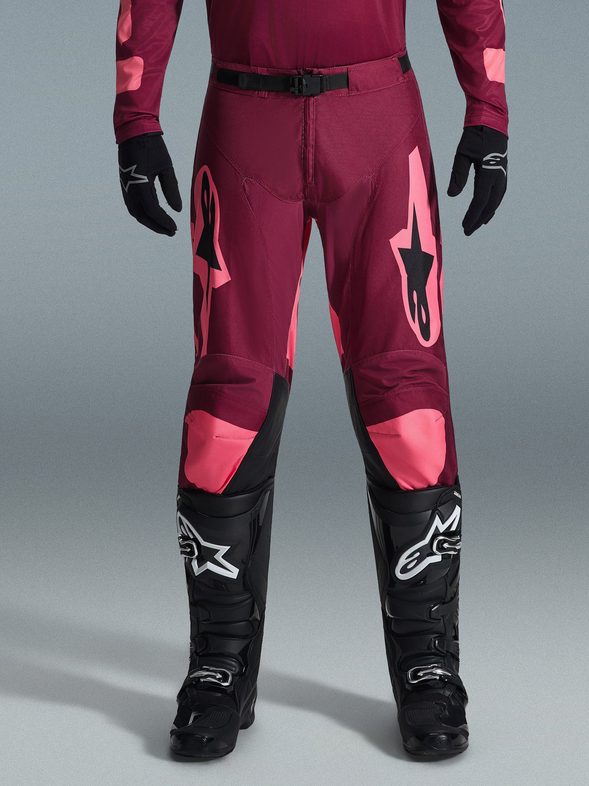 RACER RIWAY PANTS - DARK RED/CORAL