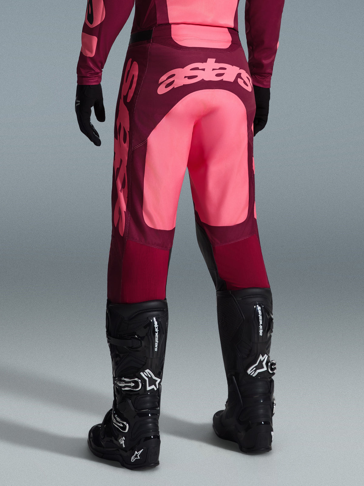 RACER RIWAY PANTS - DARK RED/CORAL
