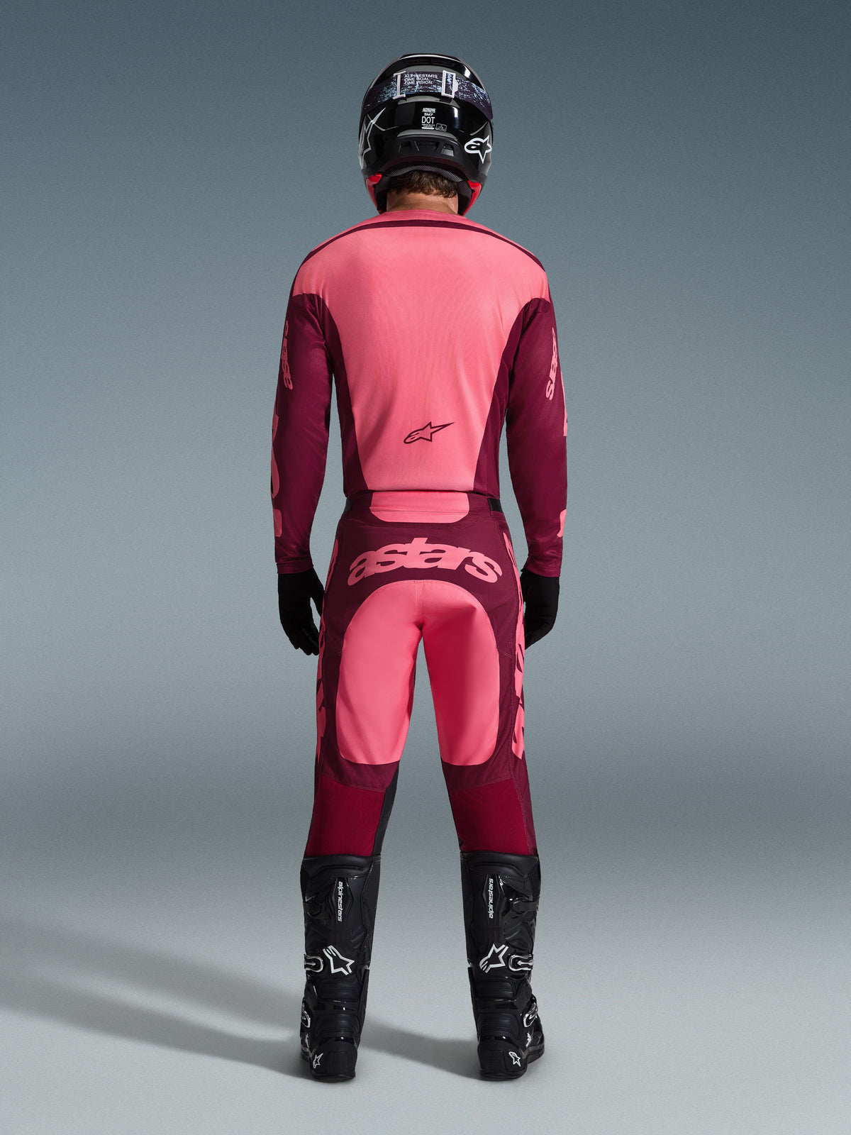 RACER RIWAY PANTS - DARK RED/CORAL