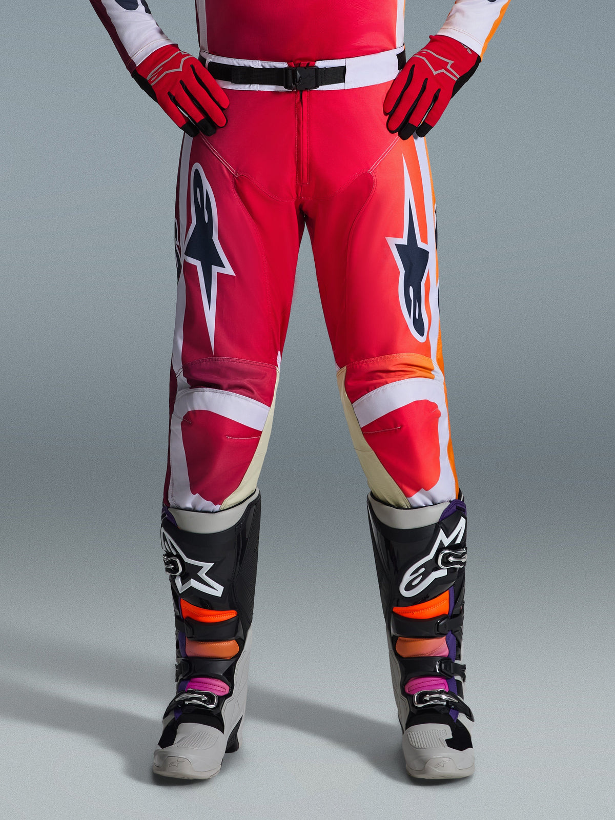 RACER PORTL PANTS - RED LIGHT/GRAY/DARK GRAY