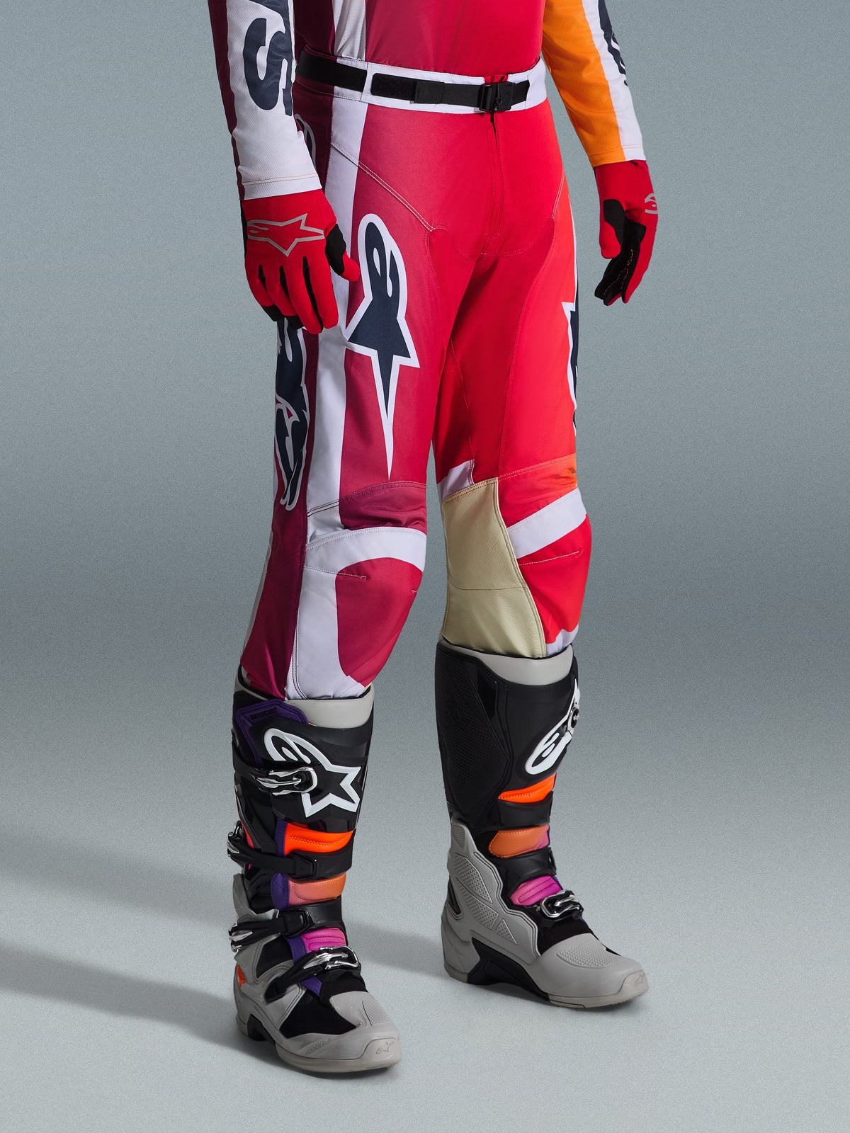 RACER PORTL PANTS - RED LIGHT/GRAY/DARK GRAY