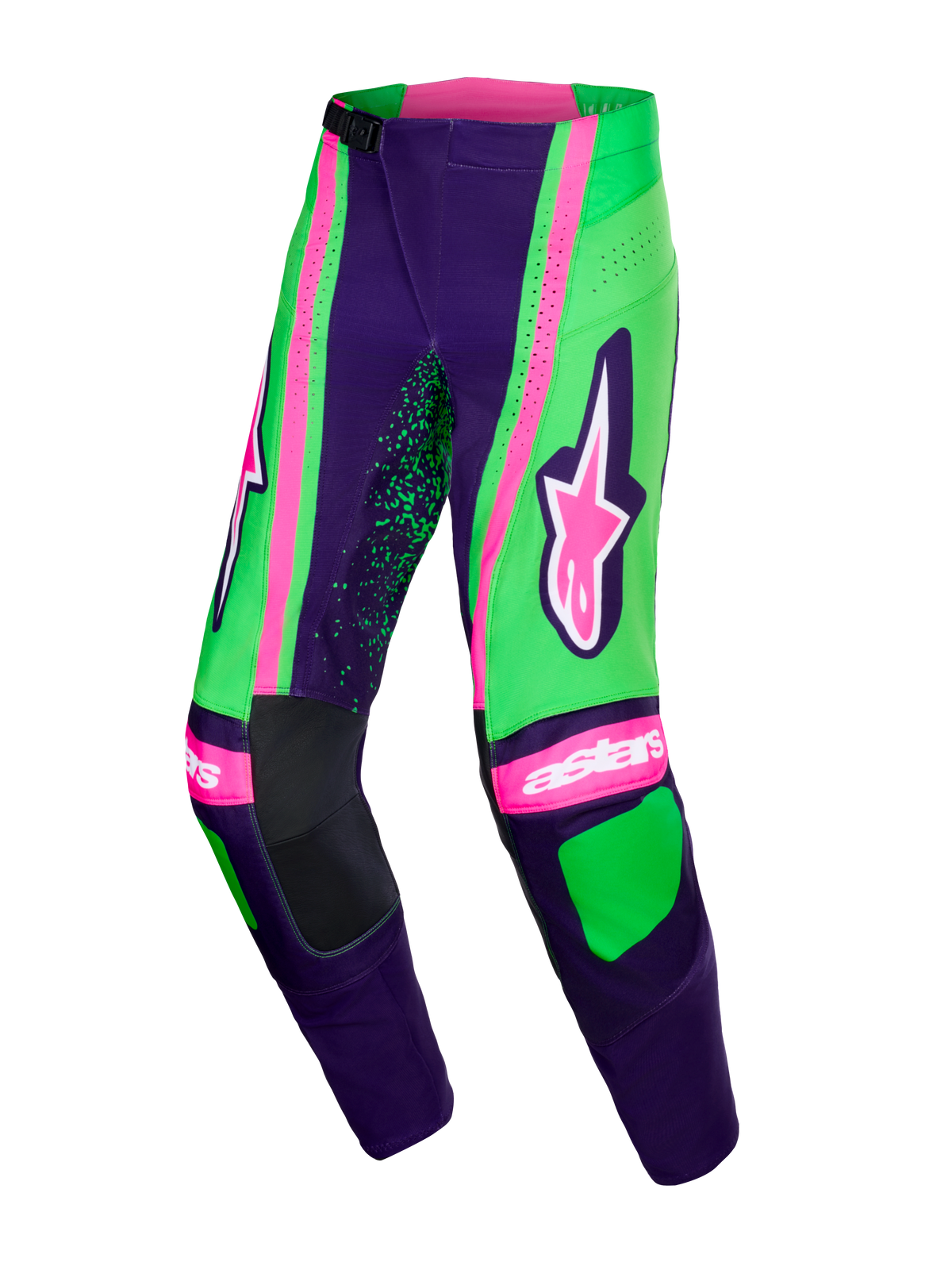 TECHSTAR NOMUR PANTS - DEEP PURPLE/GREEN/PINK FLUO Alpinestars motocross kit