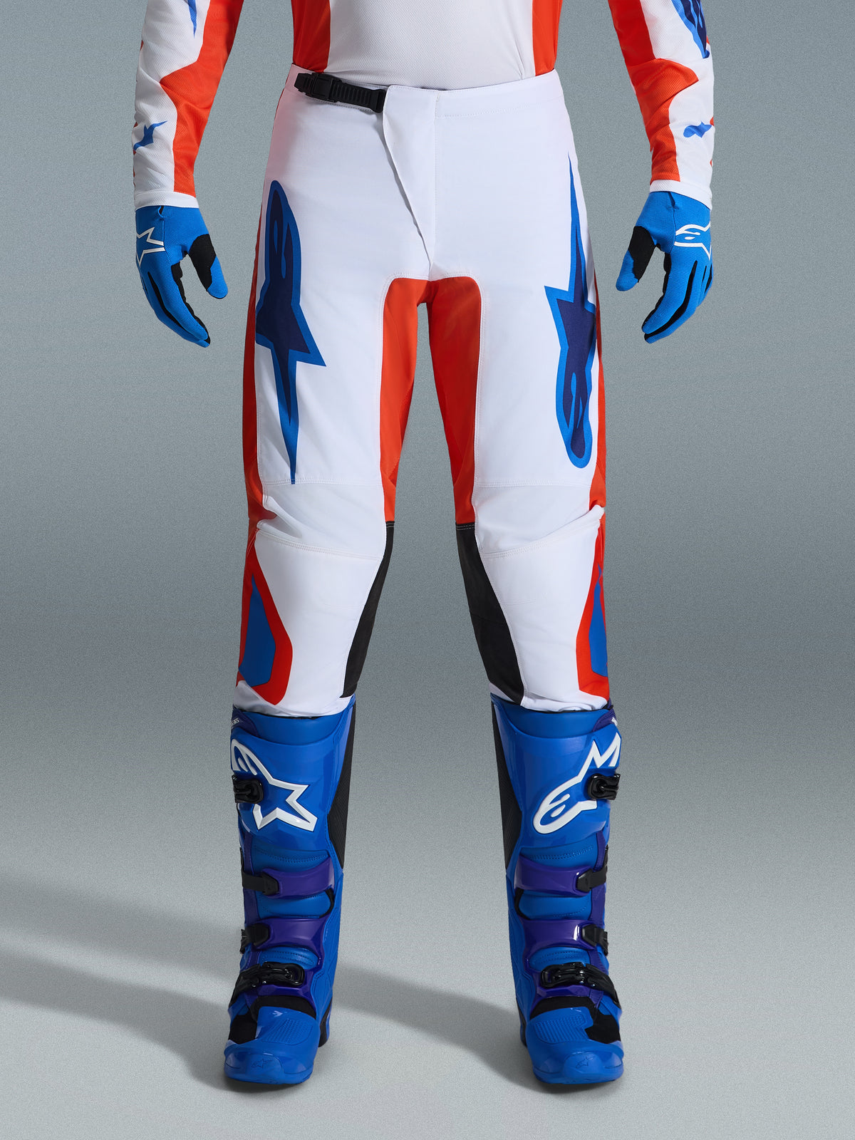 FLUID GRID PANTS - ORANGE/UCLA BLUE