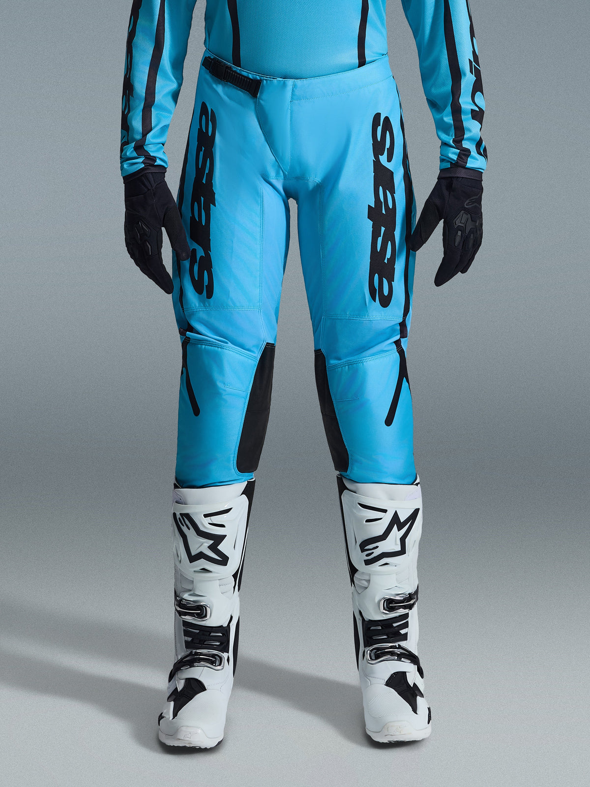 STELLA FLUID APEX PANTS - TROPICAL BLACK