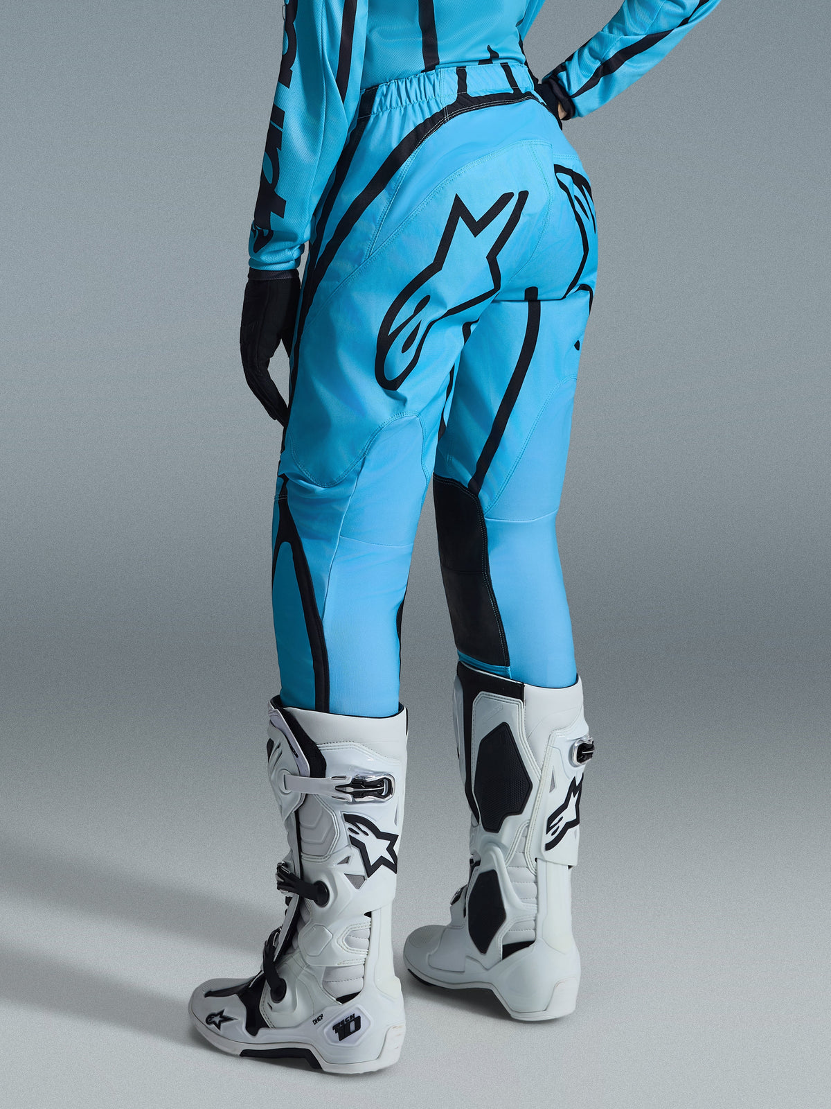 STELLA FLUID APEX PANTS - TROPICAL BLACK
