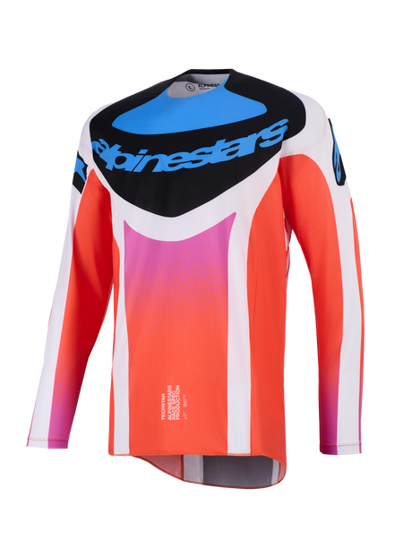 TECHSTAR KNIF JERSEY - LIGHT GRAY/ORANGE FLUO/BLACK Alpinestars motocross kit