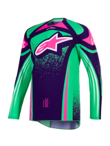 TECHSTAR NOMUR JERSEY - DEEP PURPLE/GREEN/PINK FLUO Alpinestars motocross kit