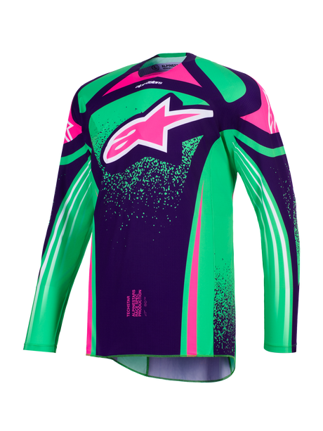 TECHSTAR NOMUR JERSEY - DEEP PURPLE/GREEN/PINK FLUO Alpinestars motocross kit