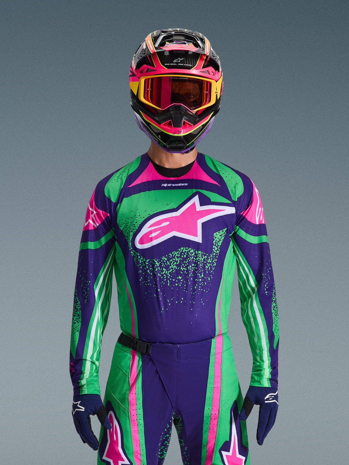 TECHSTAR NOMUR JERSEY - DEEP PURPLE/GREEN/PINK FLUO