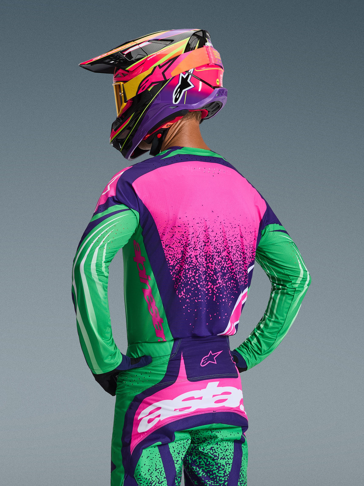 TECHSTAR NOMUR JERSEY - DEEP PURPLE/GREEN/PINK FLUO