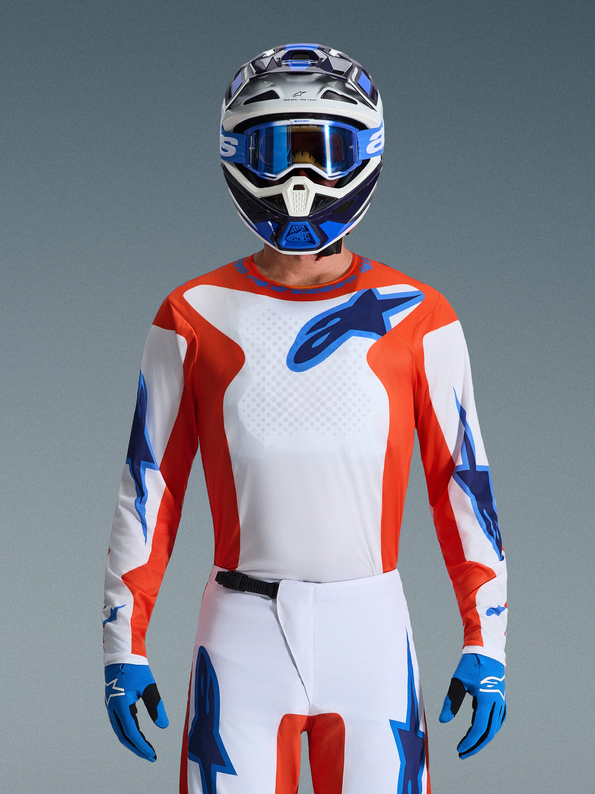 FLUID GRID JERSEY - ORANGE/UCLA BLUE