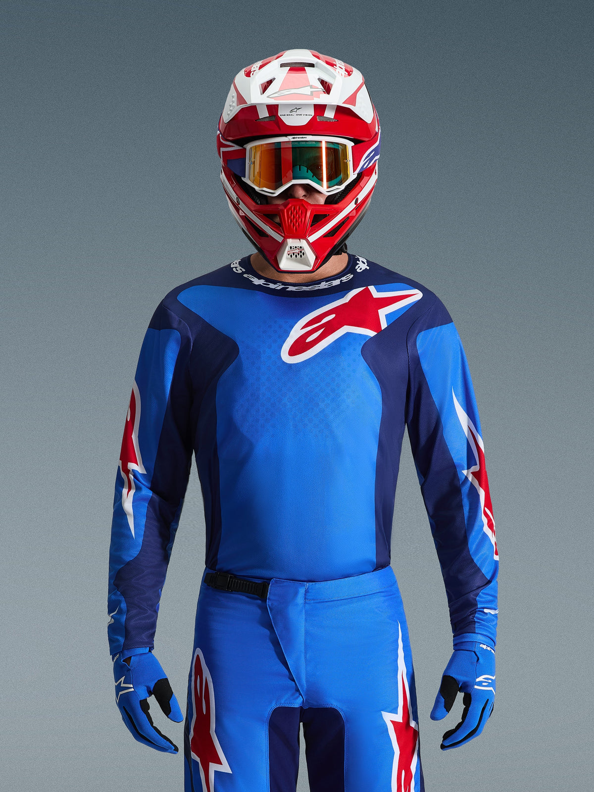 FLUID GRID JERSEY - BLUE/RED