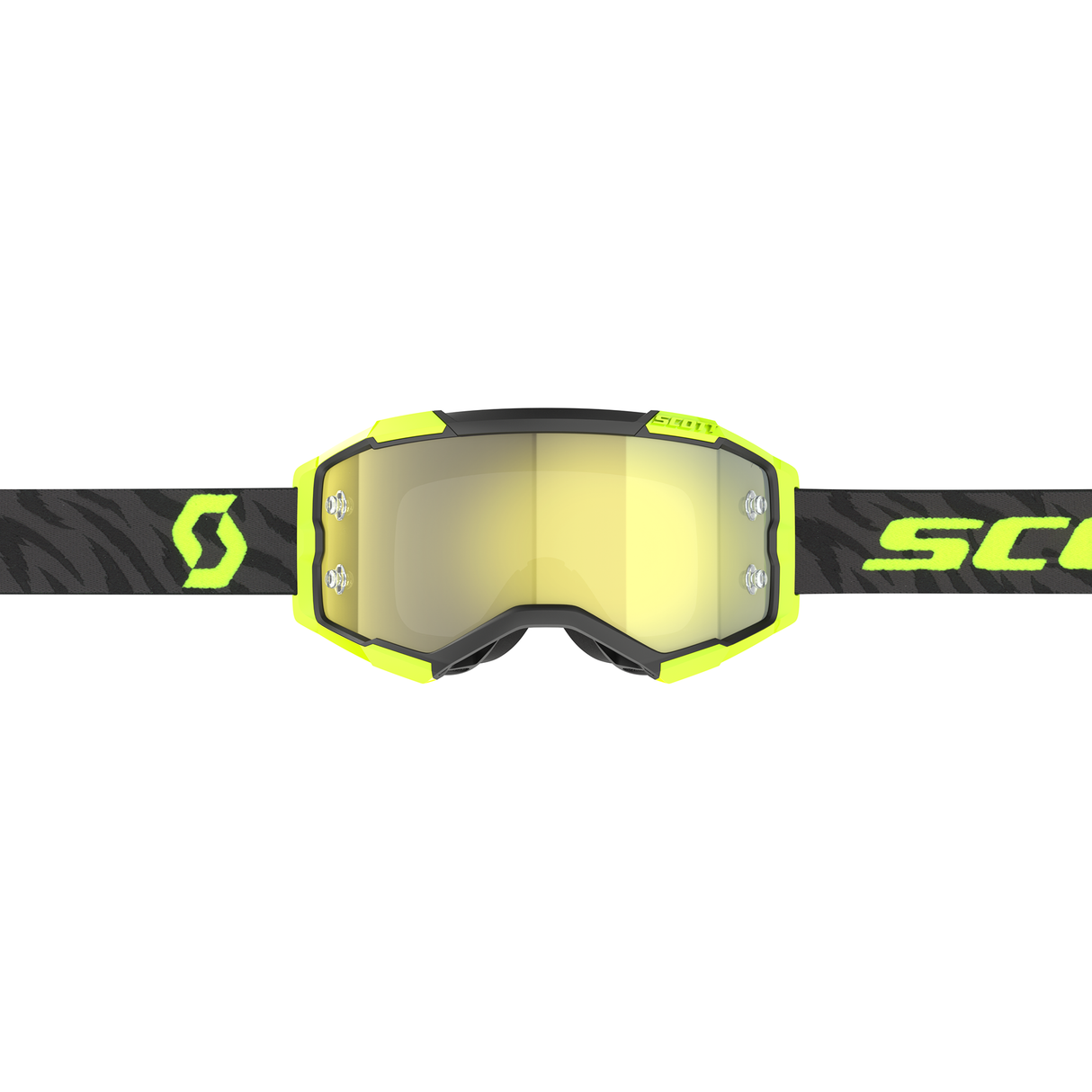 Scott Fury Goggle (Zebra Black / Neon Yellow) Yellow Chrome Works Lens