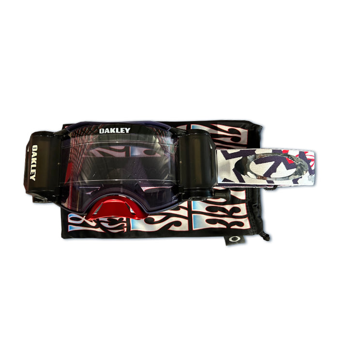 OAKLEY AIRBRAKE TLD COLLECTION MX GOGGLE RED/WHITE/BLUE STARS PRIZM MX LOW LIGHT LENS - ROLL OFF