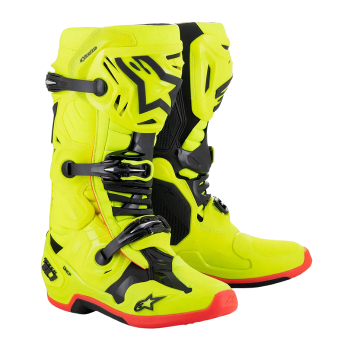 ALPINESTARS TECH 10 YELLOW FLUO BLACK RED FLUO BOOTS