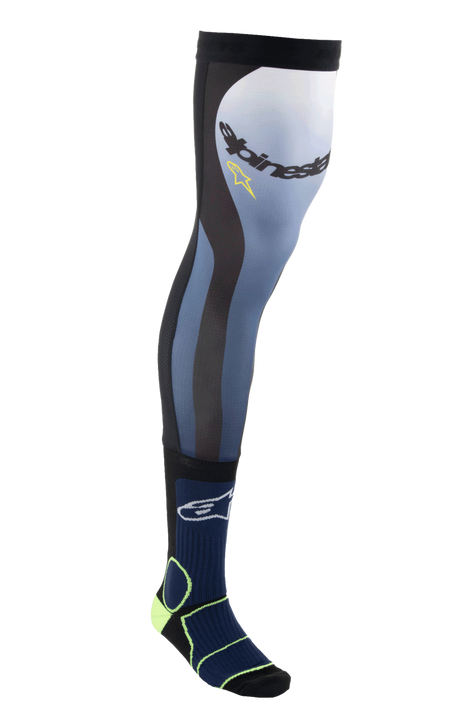 KNEE BRACE SOCKS - NIGHT NAVY/YELLOW FLUO Alpinestars motocross kit