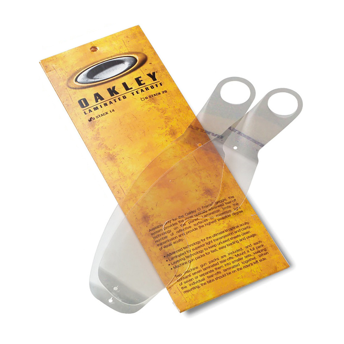 Oakley 14 Pack Laminate Tear-Off goggle tear-offs – front view
