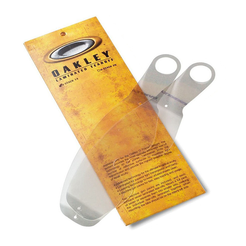 Oakley O Frame 2.0 MX Laminated Tear-Offs 14pk goggle tear-offs – front view