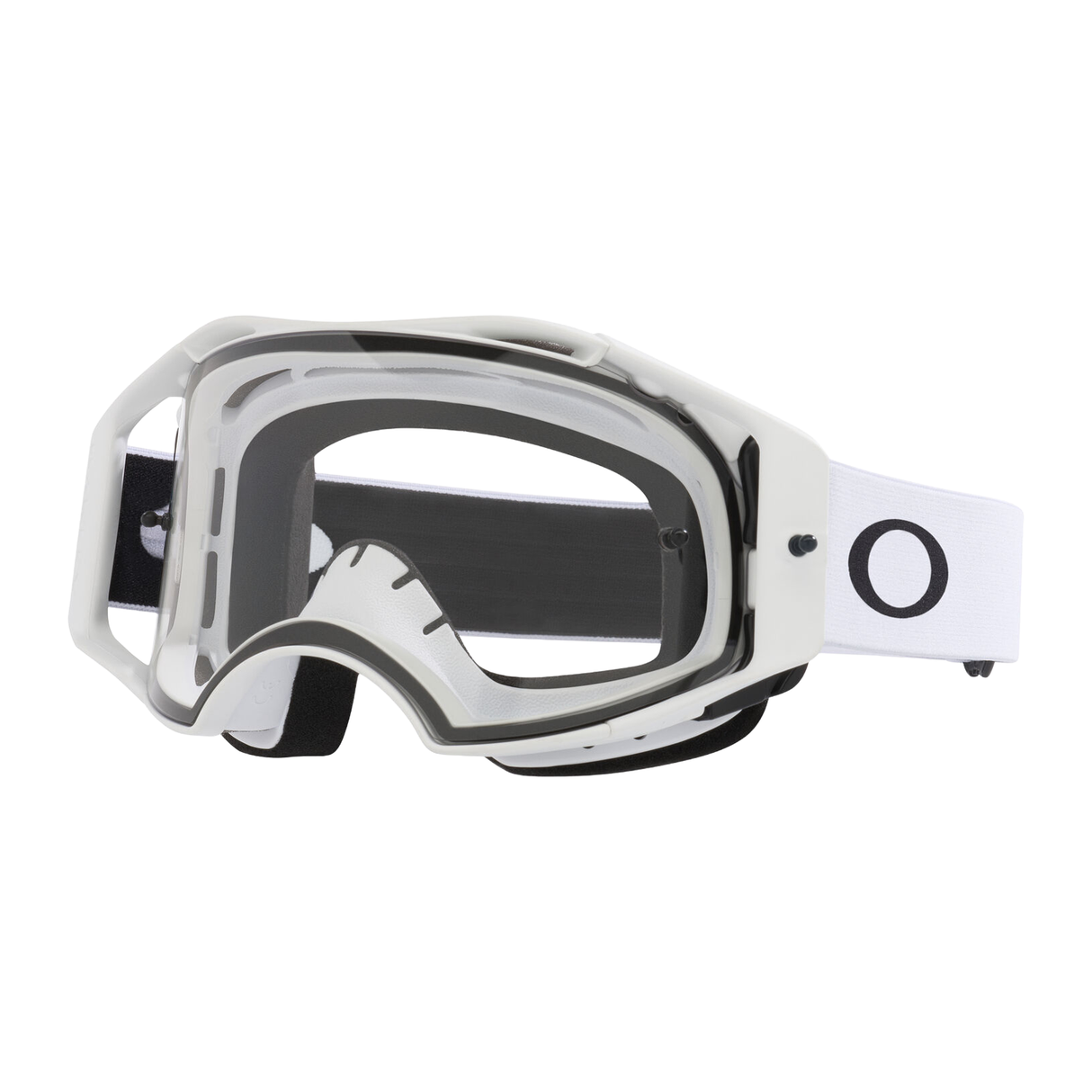 Oakley Airbrake Lite Matte White with Clear motocross goggle – front view