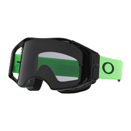 Oakley Airbrake Lite Moto Green with Dark Grey motocross goggle – front view