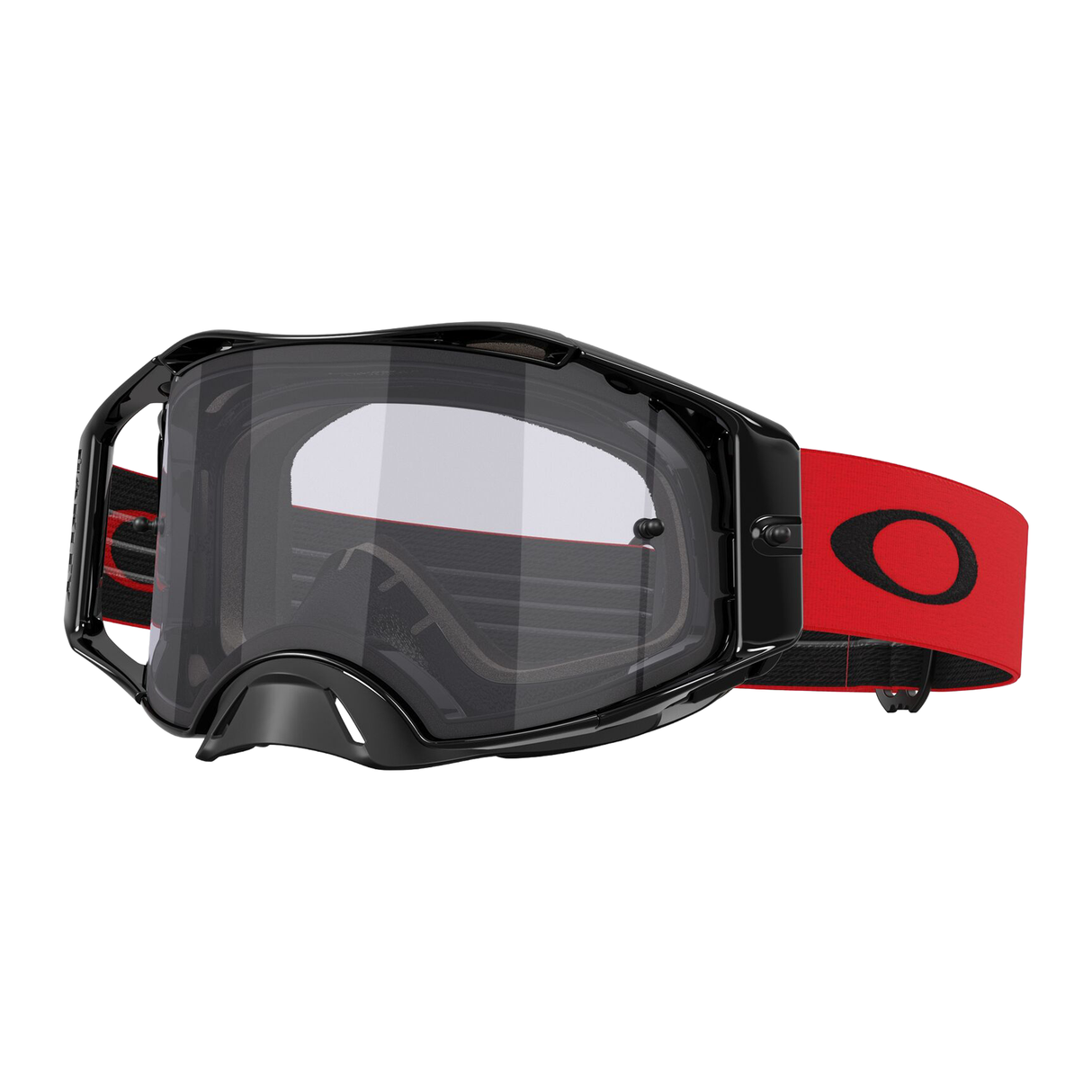 Oakley Airbrake Lite Moto Red with Light Grey motocross goggle – front view