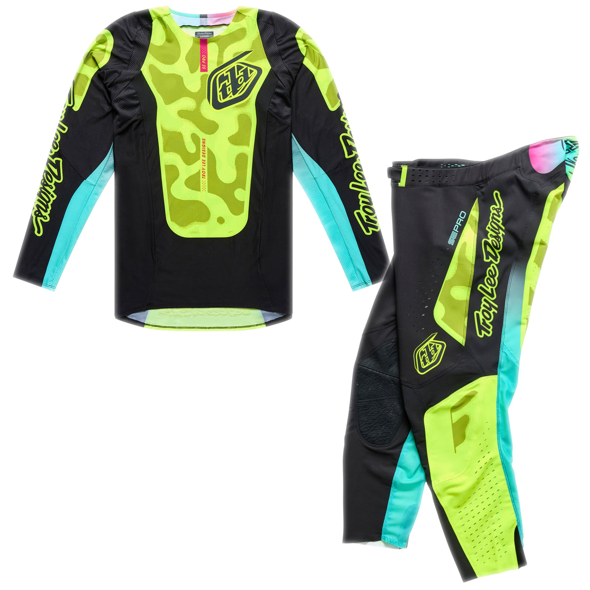 Troy Lee Designs Se Pro Kit Combo - Myth Black / Flo Yellow