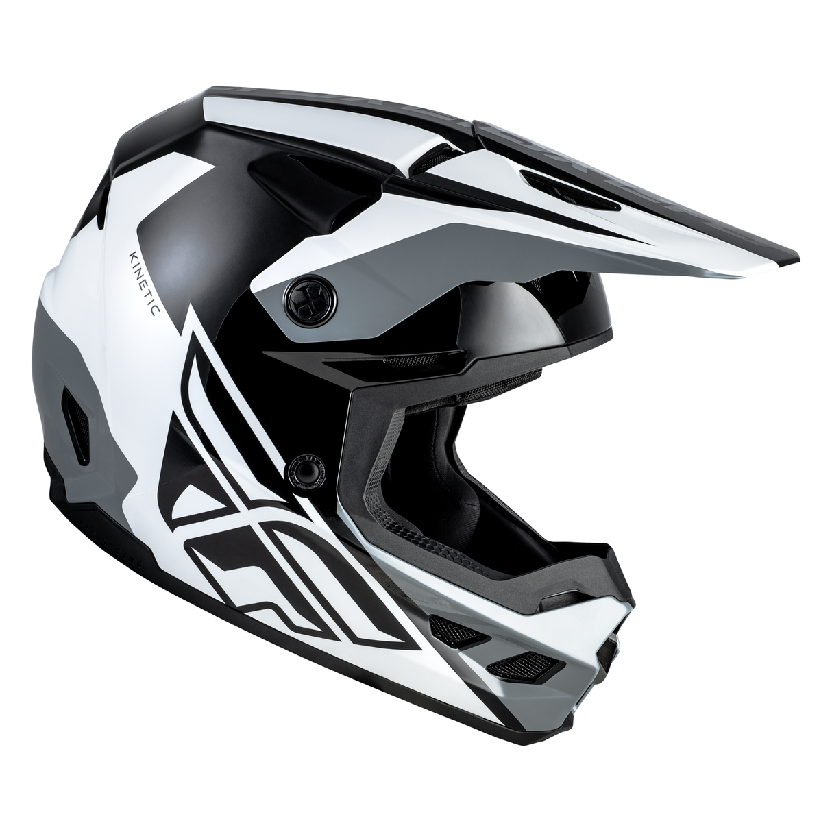 Fly Racing Kinetic Crest Helmet - Black/White/Grey