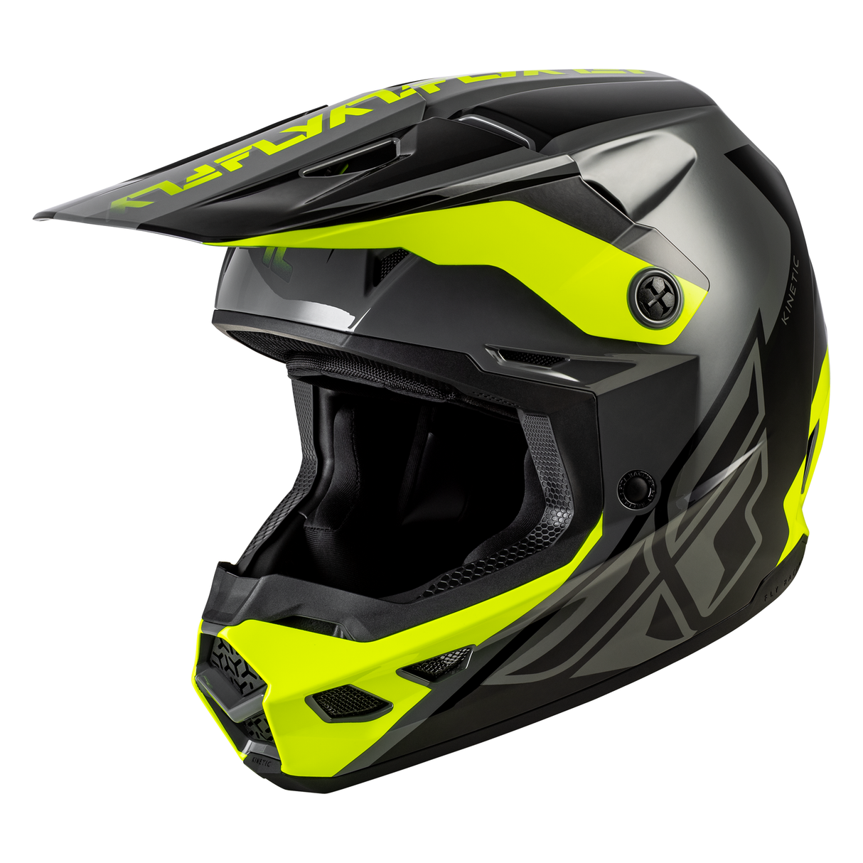 Fly Racing Kinetic Crest Helmet - Grey/Black/Hi-Vis
