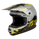 Fly Racing Youth Kinetic Drip Helmet - Grey/Black/Yellow
