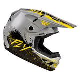 Fly Racing Youth Kinetic Drip Helmet - Grey/Black/Yellow