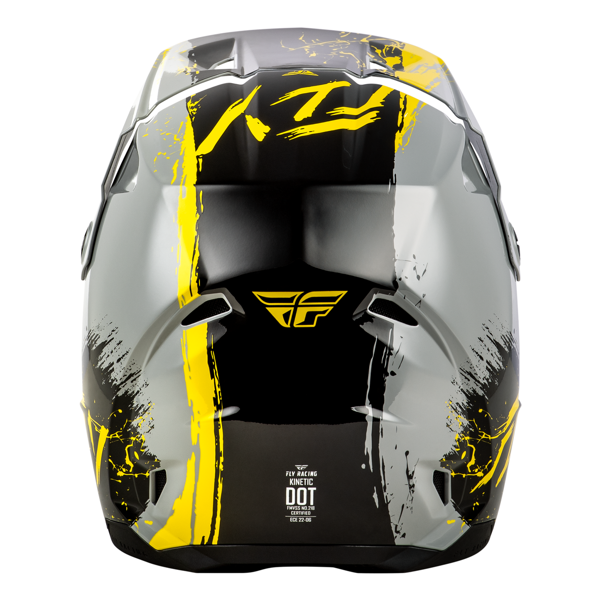 Fly Racing Youth Kinetic Drip Helmet - Grey/Black/Yellow