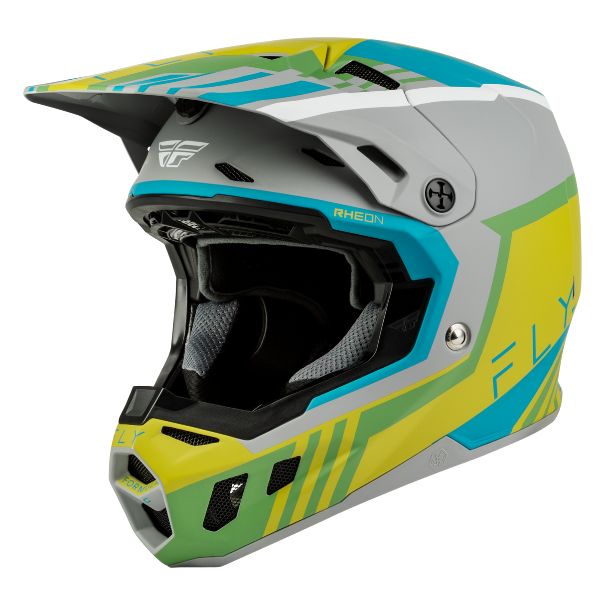 Fly Racing Formula CC Strike Helmet - Matte Grey/Green/Teal