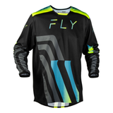 Fly Racing Kinetic Volt Jersey - Black/Grey/Teal/Yellow