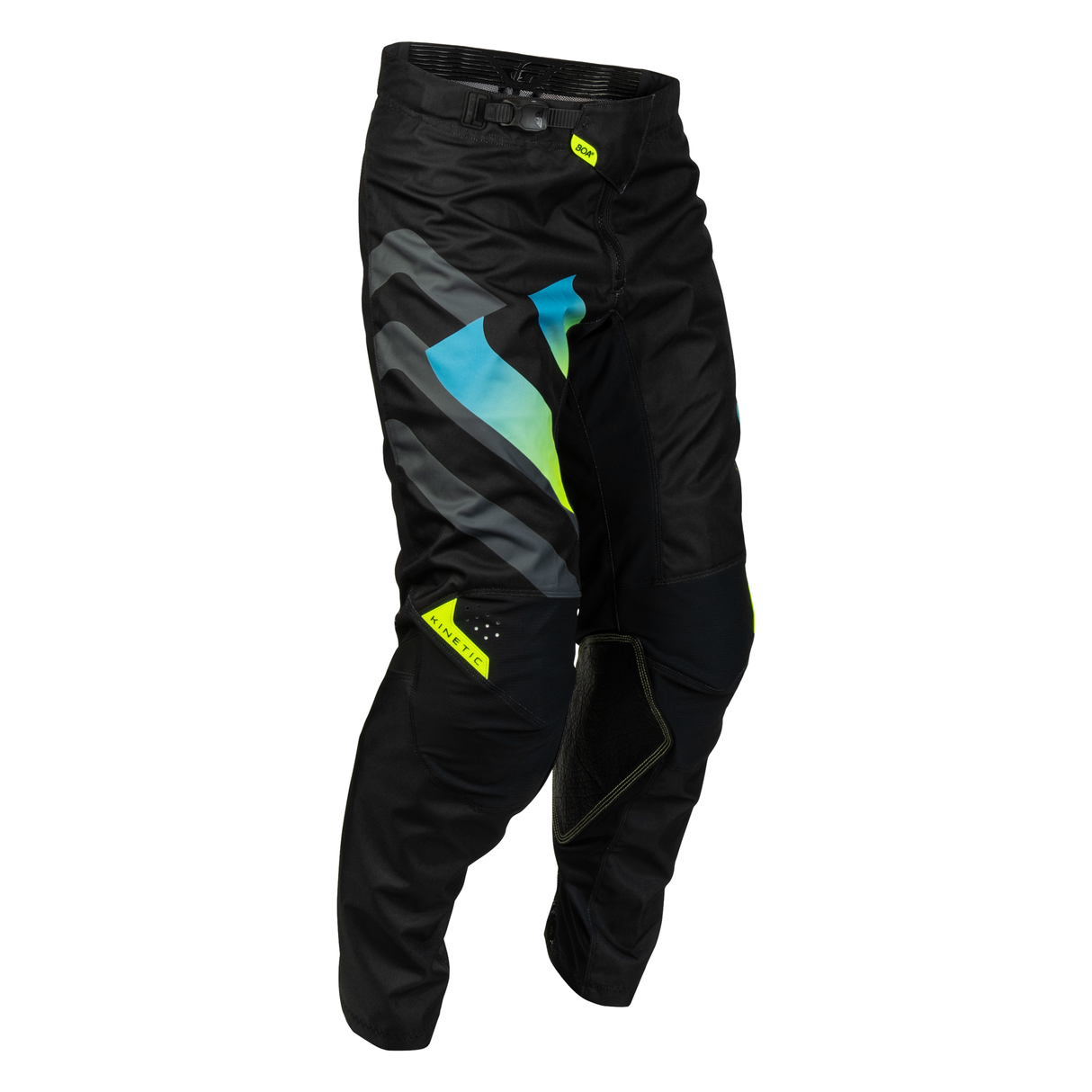 Fly Racing Kinetic Volt Pants - Black/Grey/Teal/Yellow