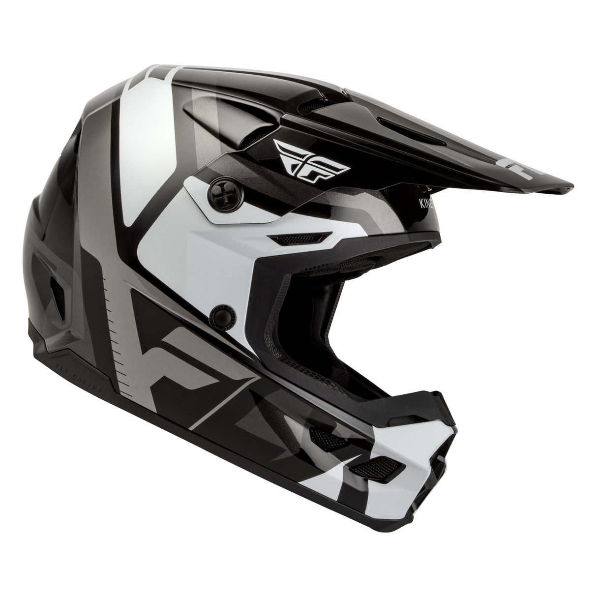 Fly Racing Youth Kinetic Scrap Helmet - Black/White/Grey