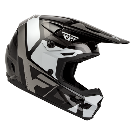 Fly Racing Youth Kinetic Scrap Helmet - Black/White/Grey