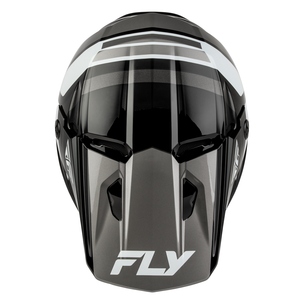 Fly Racing Youth Kinetic Scrap Helmet - Black/White/Grey