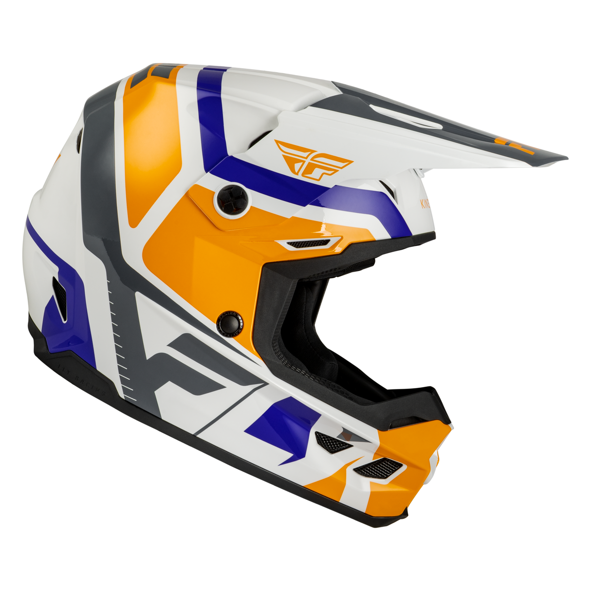 Fly Racing Youth Kinetic Scrap Helmet - White/Orange/Blue/Grey