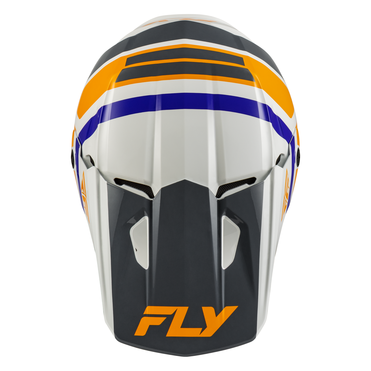 Fly Racing Youth Kinetic Scrap Helmet - White/Orange/Blue/Grey