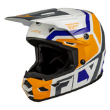 Fly Racing Youth Kinetic Scrap Helmet - White/Orange/Blue/Grey