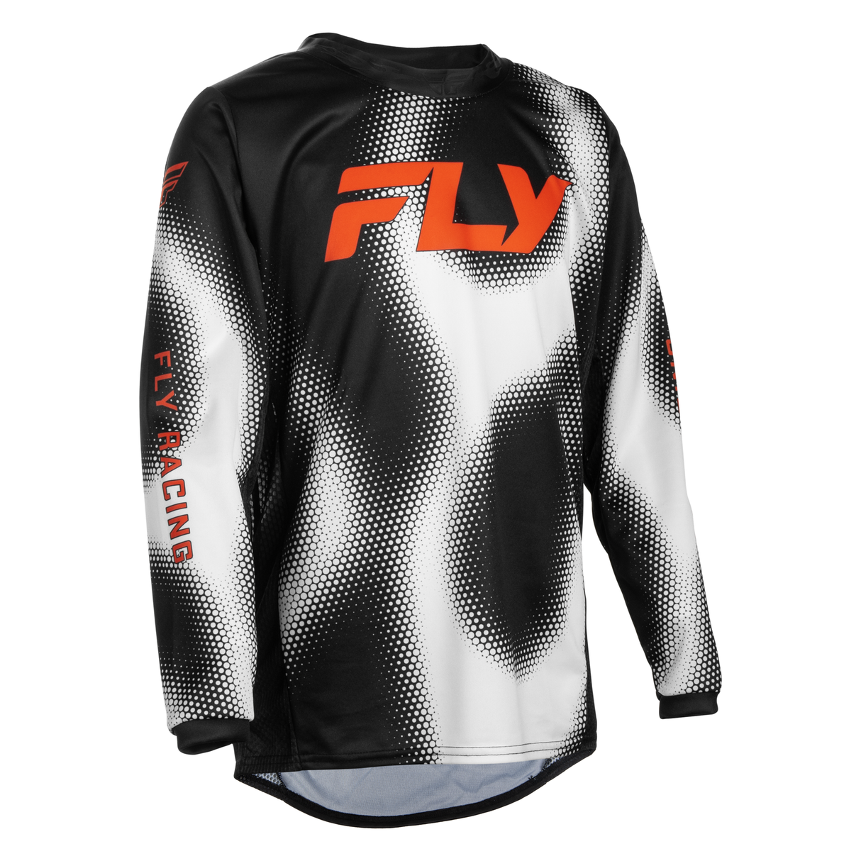 Fly Racing Youth Kinetic Torch Jersey - Black/White/Orange