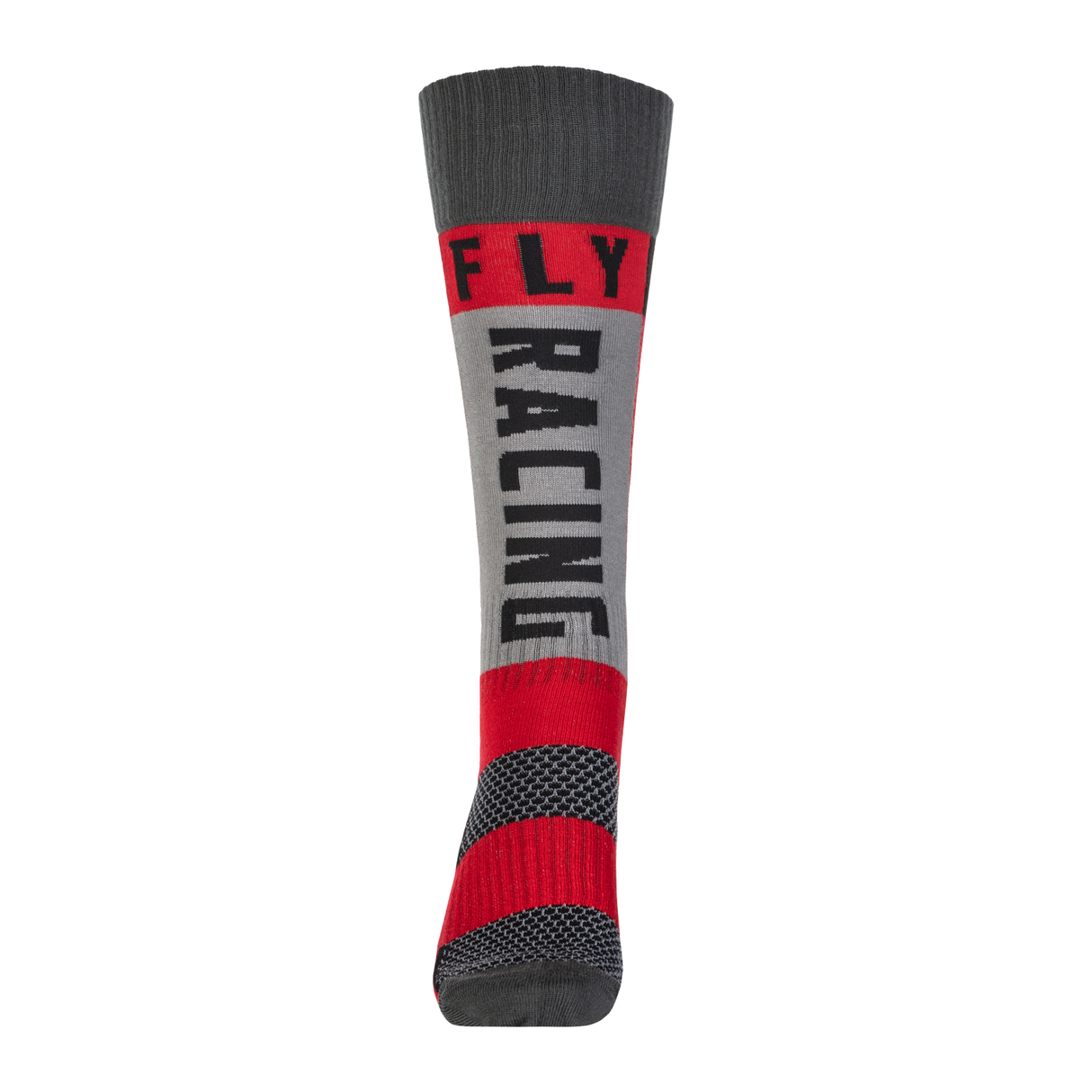 Fly Racing Youth MX Sock Thick - Red/Grey